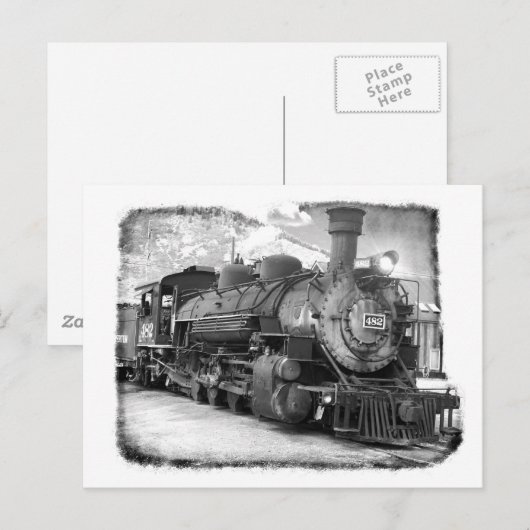 De oude Locomotief van de Stoom van de Tijd Briefkaart (Voorkant / Achterkant)