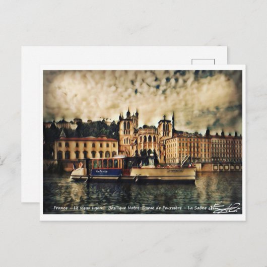 De oude Lyon - La Saône Briefkaart (Voorkant / Achterkant)