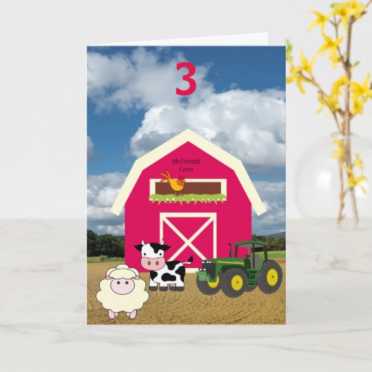 De oude MacDonald had een Boerderij voor een geluk Kaart (Gele Bloem)