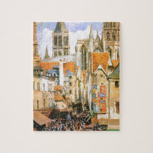 De oude markt in Rouen door Camille Pissarro Legpuzzel