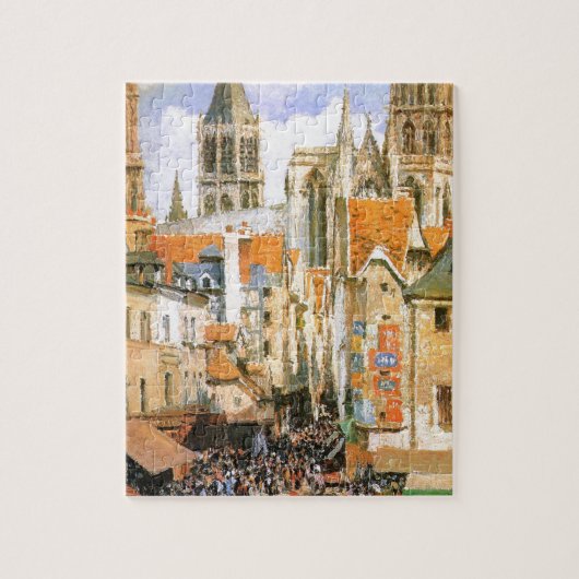 De oude markt in Rouen door Camille Pissarro Legpuzzel (Verticaal)