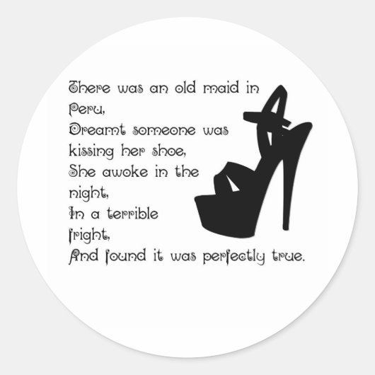 De oude meid in Peru Ronde Sticker (Voorkant)