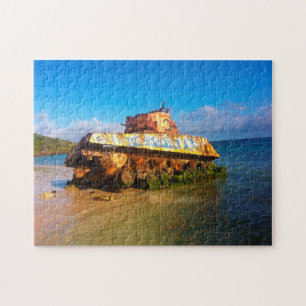 De oude militaire oorlog trok Puerto Rico. Legpuzzel