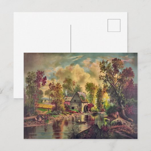 De oude Mill Stream Briefkaart (Voorkant / Achterkant)