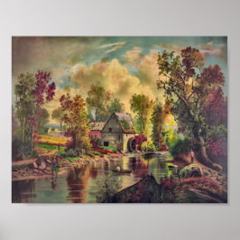 De oude Mill Stream Poster
