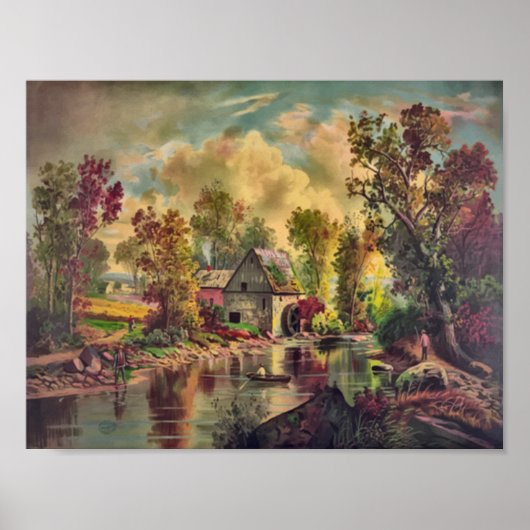De oude Mill Stream Poster (Voorkant)