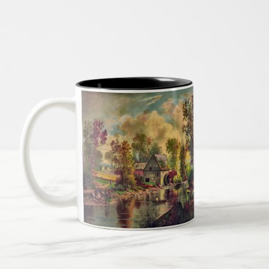 De oude Mill Stream Tweekleurige Koffiemok (Links)
