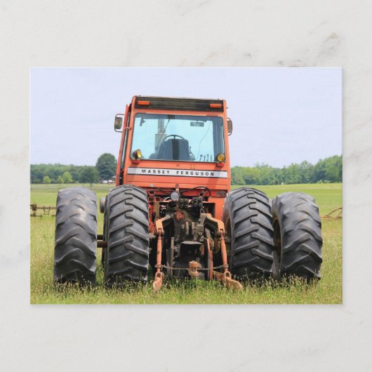 De oude modeltrekker van de Massey Cab op een gebi Briefkaart (Voorkant)