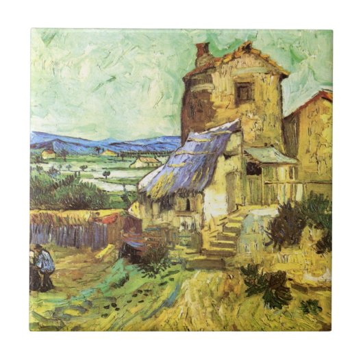De Oude Molen door Vincent van Gogh Tegeltje (Voorkant)