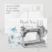 De oude  naaigmachine bedankt briefkaart (Voorkant / Achterkant)
