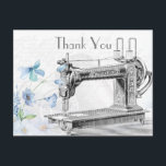 De oude  naaigmachine bedankt briefkaart<br><div class="desc">Zie passende gepersonaliseerde briefkaarten RSVP met optie om een foto van het paar en de keus van Entrée hier in het hieronder collectie toe te voegen.</div>