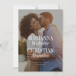 De oude namen unieke moderne één foto sparen de da magnetische uitnodiging