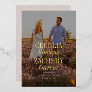 De oude namen unieke moderne typefoto sparen de da folie uitnodiging