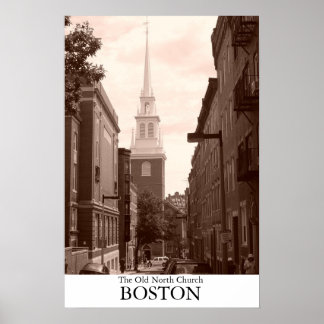 De oude Noordelijke Kerk in Boston, Massachusetts Poster