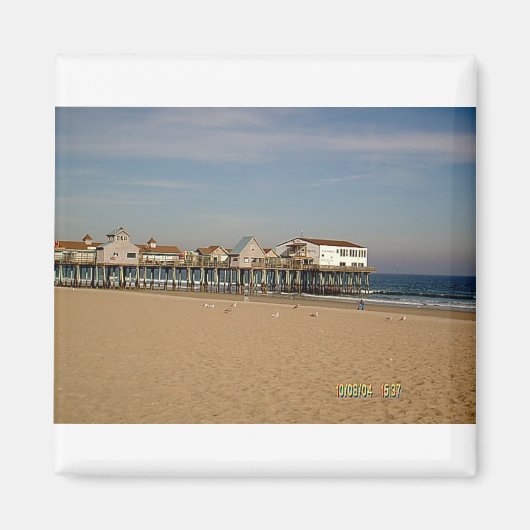 De oude Orchard Beach Pier Magneet (Voorkant)