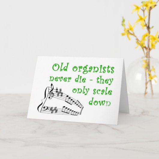 De "oude organisten sterven nooit" kaart (Gele Bloem)