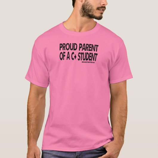 De Oude Ouder van een C+ Student - Zwarte Tekst T-shirt (Voorkant)