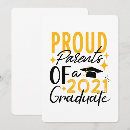 De Oude Ouders van een afstuderen Wenskaart van 20 Aankondiging (Voorkant / Achterkant)