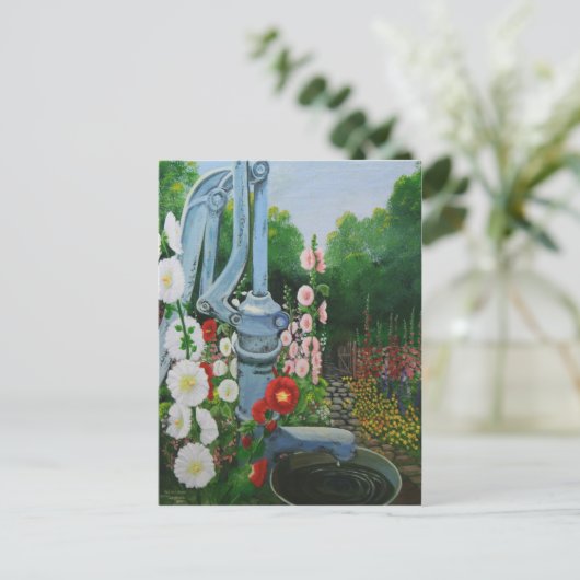 De oude pomp briefkaart (Staand voorkant)