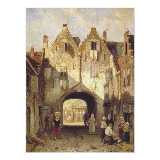 De oude poort van Charles Leickert Perfect Poster (Voorkant)