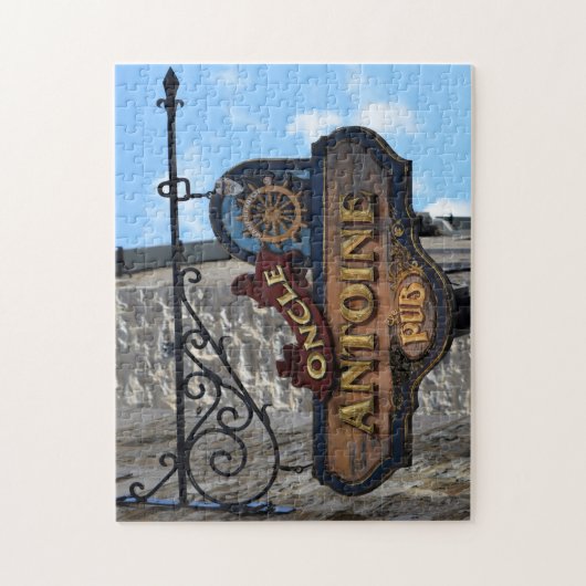 De oude Pub tekent Quebec Canada. Legpuzzel (Verticaal)