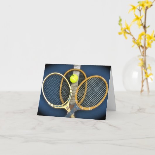 De oude Rackets van het Tennis Kaart (Gele Bloem)