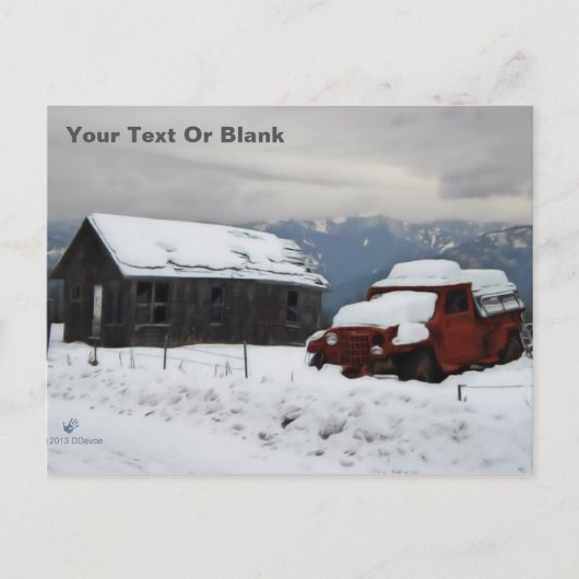 De oude Red Truck Briefkaart (Voorkant)