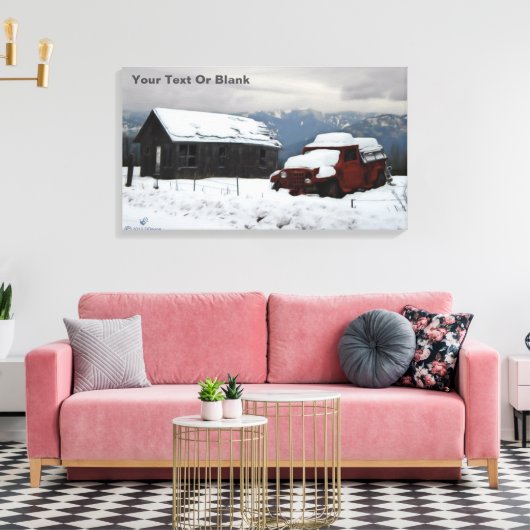 De oude Red Truck Canvas Afdruk (Insitu (Woonkamer))