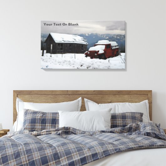De oude Red Truck Canvas Afdruk (Insitu (Slaapkamer))