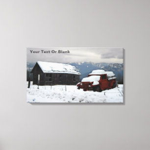De oude Red Truck Canvas Afdruk
