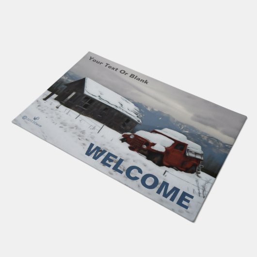 De oude Red Truck Deurmat (Schuin)