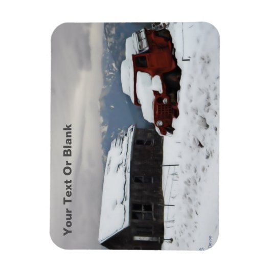 De oude Red Truck Magneet (Verticaal)