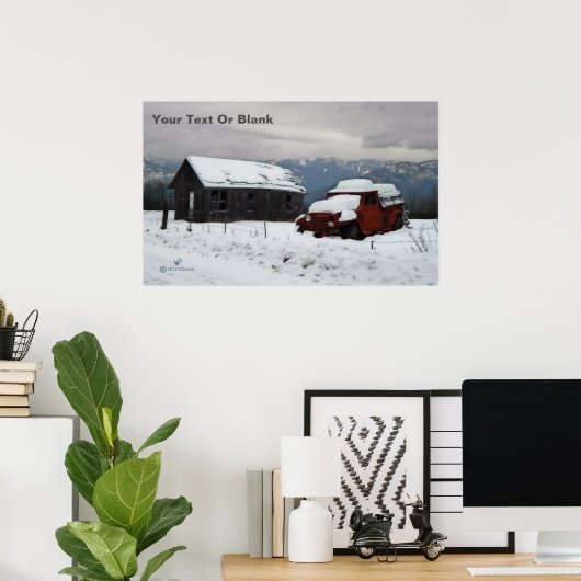 De oude Red Truck Poster (Thuiskantoor)