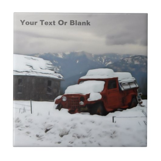 De oude Red Truck Tegeltje (Voorkant)