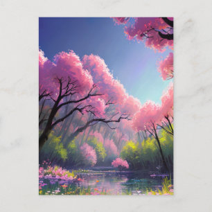 De oude riviergratie temidden van de schoonheid va briefkaart