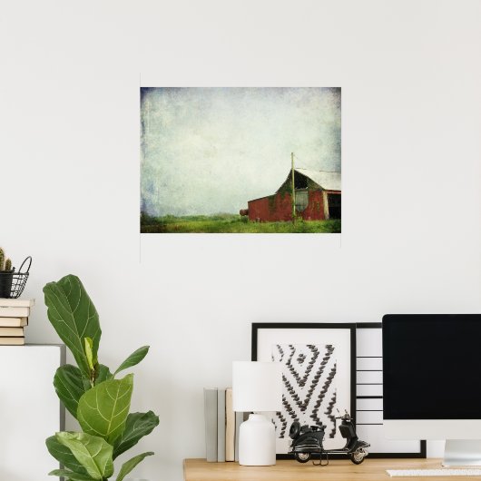 De oude Rode Barn Poster (Thuiskantoor)
