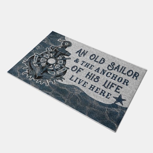 De oude Sailor en zijn Anchor Retro Mat (Schuin)