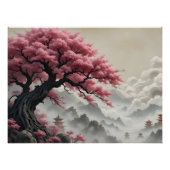 De oude Sakura berg Perfect Poster (Voorkant)