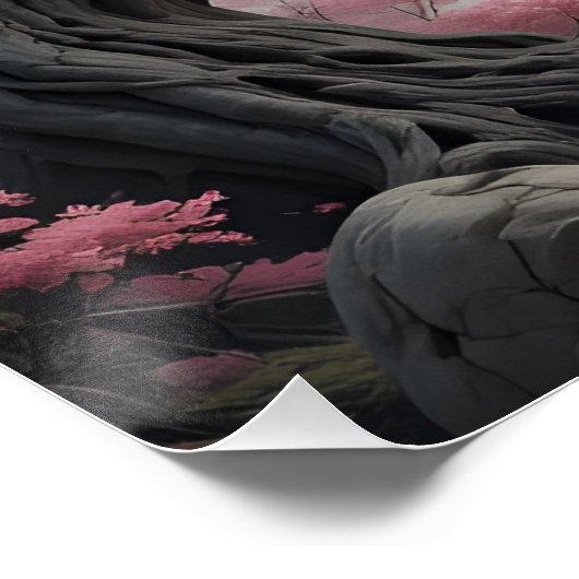 De oude Sakura berg Perfect Poster (Hoek)