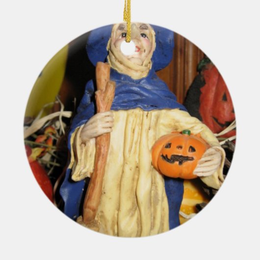 De oude schaamte heks keramisch ornament (Achterkant)