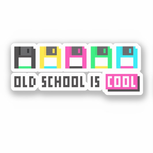 De oude school is cool sticker (Voorkant)