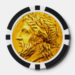 De oude Spaanders van de Pook van het Muntstuk Pokerchips