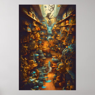 De oude speelgoed winkel voor iedereen poster