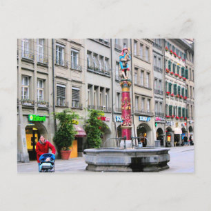 De oude stad Berne - de middeleeuwse fontein Briefkaart