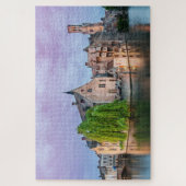 De oude stad Brugge en de Belfry-toren Jigzaag Puz Legpuzzel (Verticaal)