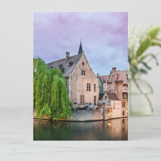 De oude stad Brugge en de toren van Belfry (Staand voorkant)