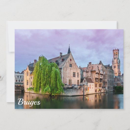 De oude stad Brugge en de toren van Belfry (Voorkant)