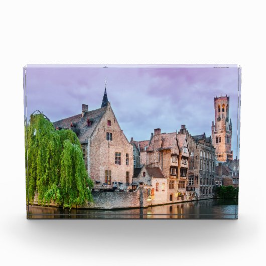 De oude stad Brugge en de toren van Belfry Fotoblokken (Voorkant)