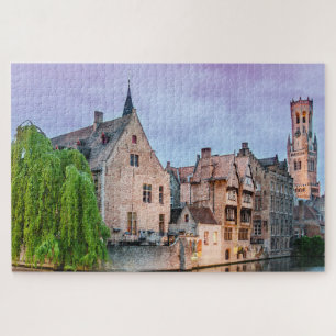 De oude stad Brugge en de toren van Belfry Legpuzzel