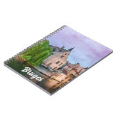 De oude stad Brugge en de toren van Belfry Notitieboek (Linkerzijde)